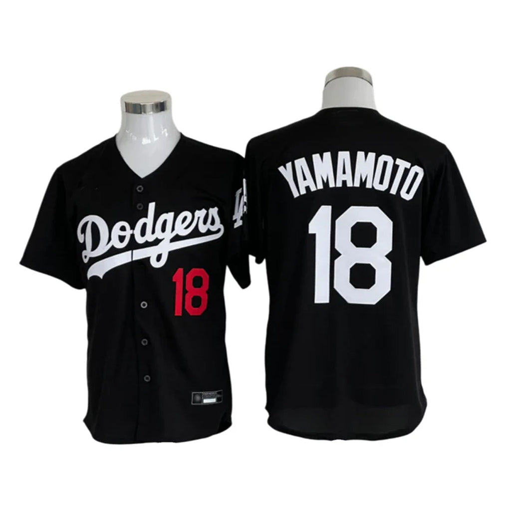 Johmsee LA.Dodgers #18 Yoshinobu Yamamoto Player Black Limited Home Stitched Jerseys