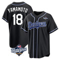 Johmsee LA.Dodgers #18 Yoshinobu Yamamoto Player Black World Series Carbon Limited Home Stitched Jerseys