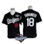 Johmsee LA.Dodgers #18 Yoshinobu Yamamoto Player Black World Series Limited Home Stitched Jerseys