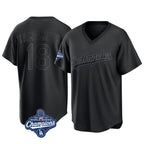 Johmsee LA.Dodgers #18 Yoshinobu Yamamoto Player Black World Series Meet Pitch Fashion T-shirt Stitched Jerseys