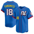 Johmsee LA.Dodgers #18 Yoshinobu Yamamoto Player Blue All-Star Limited Home Stitched Jerseys