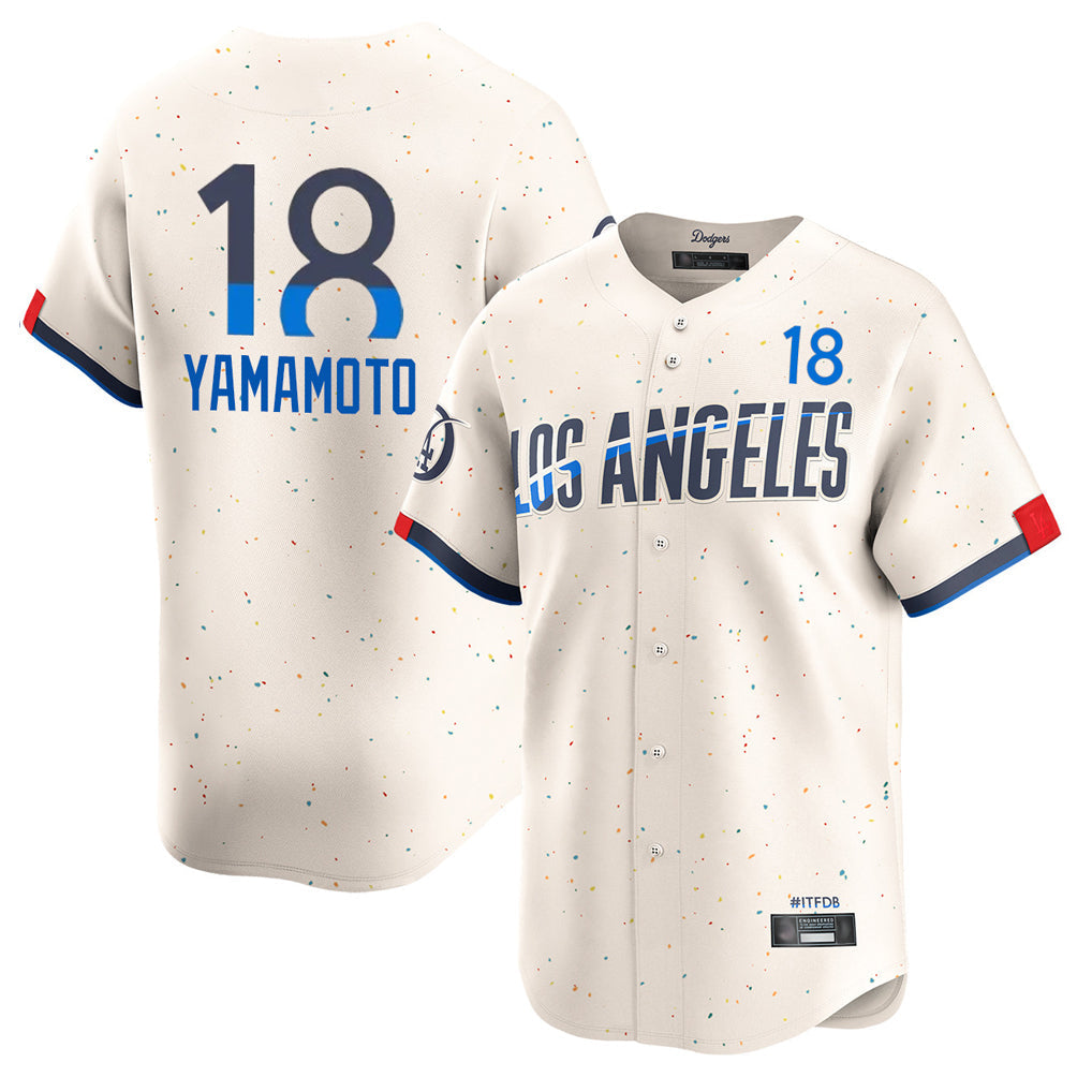 Johmsee LA.Dodgers #18 Yoshinobu Yamamoto Player Cream City Connect Limited Home Stitched Jerseys