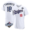 Johmsee LA.Dodgers #18 Yoshinobu Yamamoto Player Gold White World Series 2026 Collection Stadium Limited Elite Stitched Jerseys