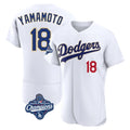 Johmsee LA.Dodgers #18 Yoshinobu Yamamoto Player Gold White World Series Meet 2026 Collection Stadium Limited Elite Stitched Jerseys