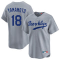 Johmsee LA.Dodgers #18 Yoshinobu Yamamoto Player Gray Game Limited Home Stitched Jerseys