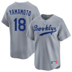 Johmsee LA.Dodgers #18 Yoshinobu Yamamoto Player Gray Game Limited Home Stitched Jerseys