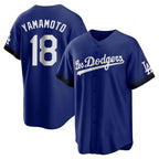 Johmsee LA.Dodgers #18 Yoshinobu Yamamoto Player Royal City Connect Home Game Stitched Jerseys