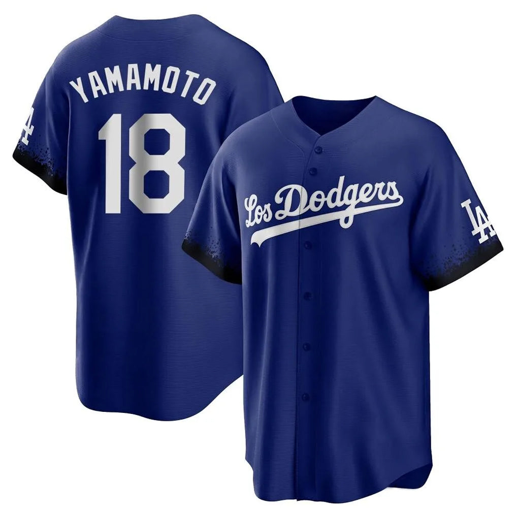 Johmsee LA.Dodgers #18 Yoshinobu Yamamoto Player Royal City Connect Home Game Stitched Jerseys