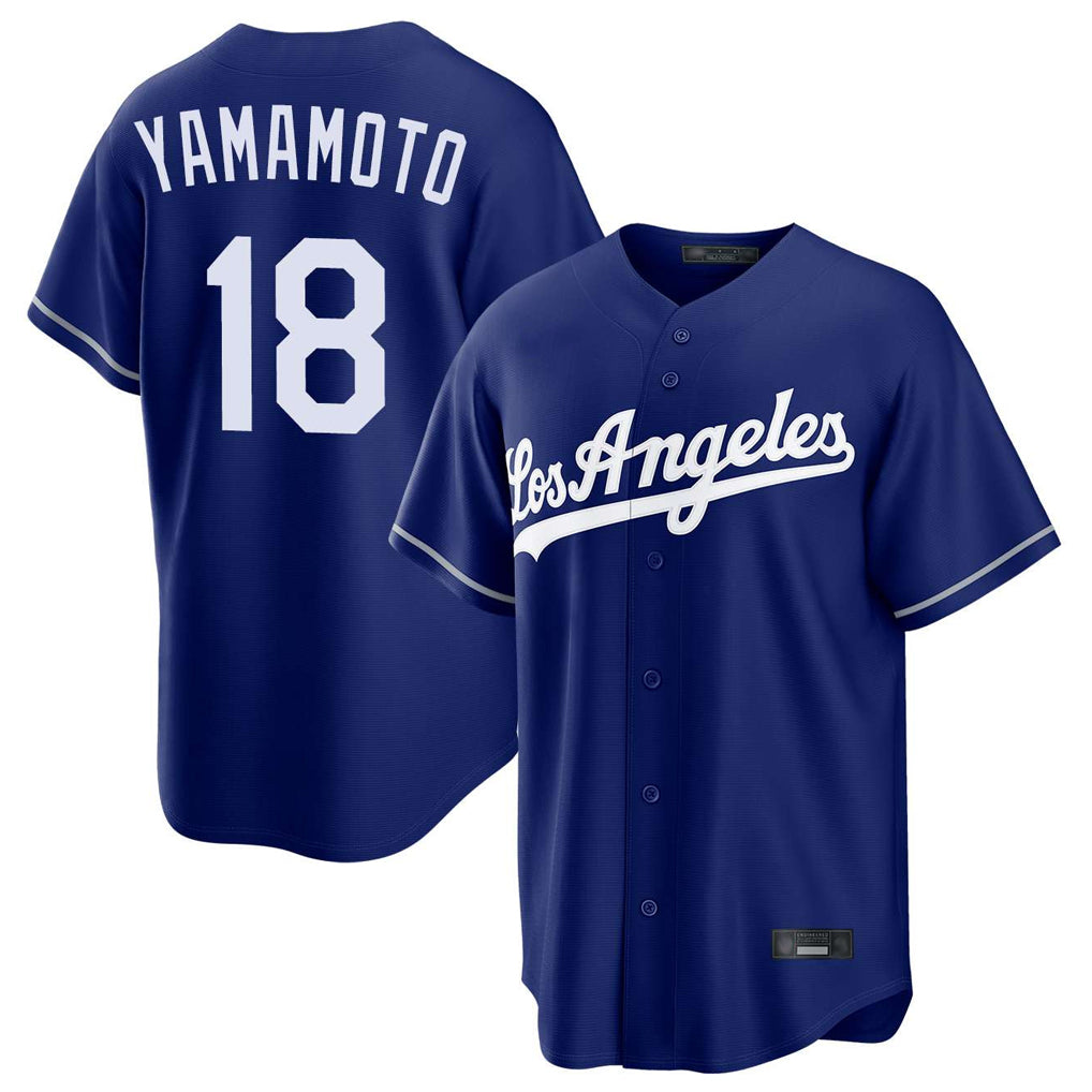 Johmsee LA.Dodgers #18 Yoshinobu Yamamoto Player Royal Game Stitched Jerseys