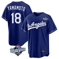 Johmsee LA.Dodgers #18 Yoshinobu Yamamoto Player Royal World Series Game Stitched Jerseys