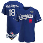 Johmsee LA.Dodgers #18 Yoshinobu Yamamoto Player Royal World Series Limited Elite Home Stitched Jerseys