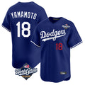 Johmsee LA.Dodgers #18 Yoshinobu Yamamoto Player Royal World Series Limited Home Stitched Jerseys