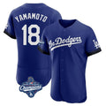 Johmsee LA.Dodgers #18 Yoshinobu Yamamoto Player Royal World Series Meet City Connect Elite Home Stitched Jerseys