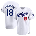 Johmsee LA.Dodgers #18 Yoshinobu Yamamoto Player White Limited Home Stitched Jerseys