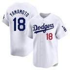 Johmsee LA.Dodgers #18 Yoshinobu Yamamoto Player White Limited Home Stitched Jerseys