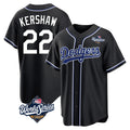 Johmsee LA.Dodgers #22 Clayton Kershaw Player Black World Series Carbon Limited Home Stitched Jerseys