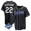 Johmsee LA.Dodgers #22 Clayton Kershaw Player Black World Series Meet Carbon Limited Home Stitched Jerseys
