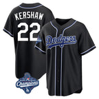Johmsee LA.Dodgers #22 Clayton Kershaw Player Black World Series Meet Carbon Limited Home Stitched Jerseys