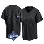 Johmsee LA.Dodgers #22 Clayton Kershaw Player Black World Series Meet Pitch Fashion T-shirt Stitched Jerseys