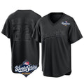 Johmsee LA.Dodgers #22 Clayton Kershaw Player Black World Series Pitch Fashion T-shirt Stitched Jerseys