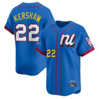 Johmsee LA.Dodgers #22 Clayton Kershaw Player Blue All-Star Limited Home Stitched Jerseys
