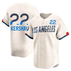 Johmsee LA.Dodgers #22 Clayton Kershaw Player Cream City Connect Limited Home Stitched Jerseys
