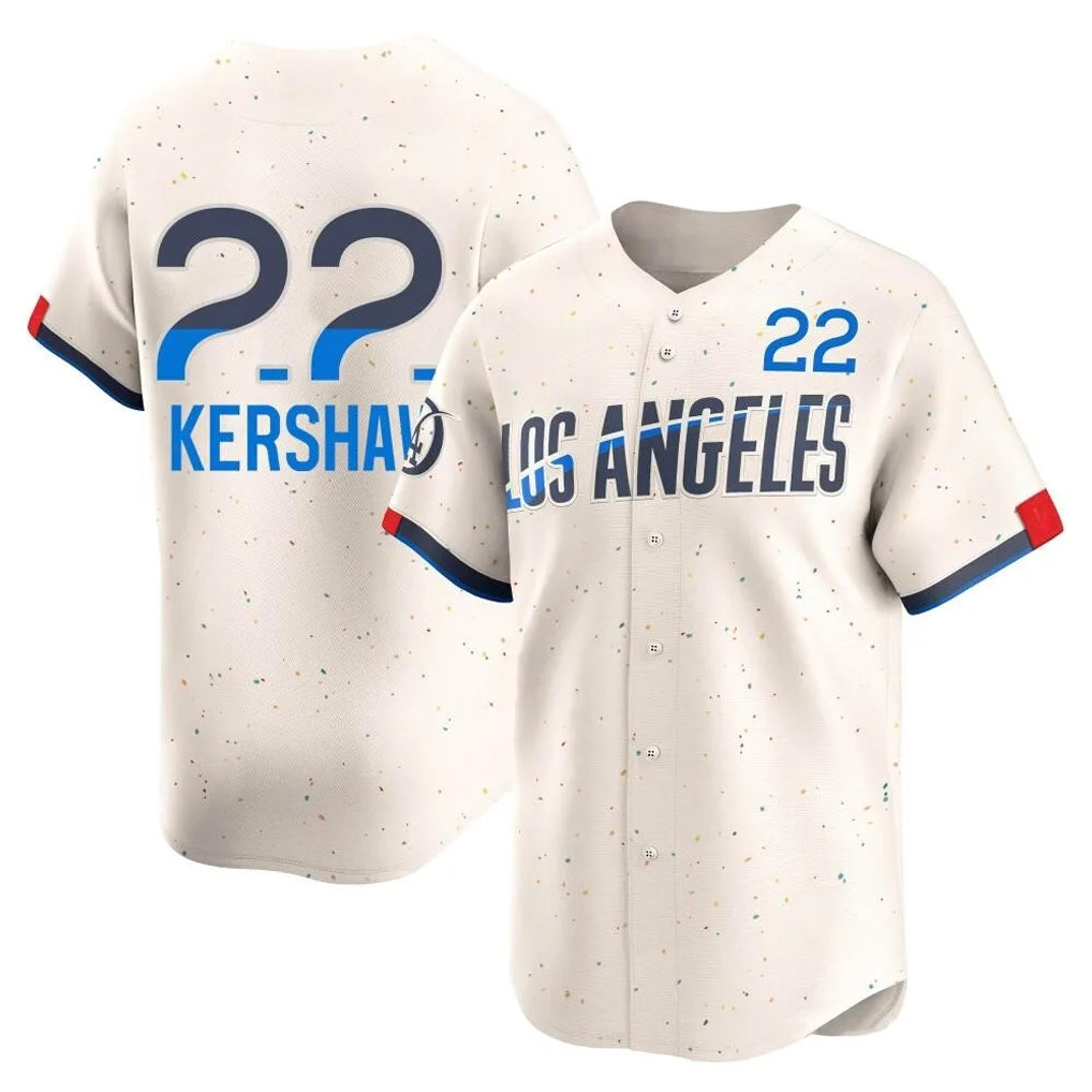 Johmsee LA.Dodgers #22 Clayton Kershaw Player Cream City Connect Limited Home Stitched Jerseys