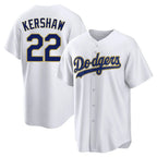 Johmsee LA.Dodgers #22 Clayton Kershaw Player Gold White 2026 Collection Stadium Game Stitched Jerseys