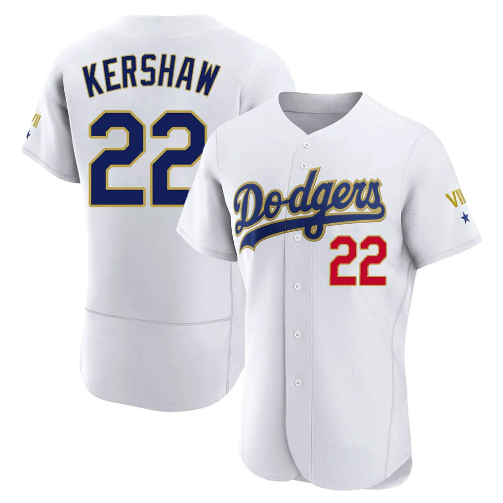 Johmsee LA.Dodgers #22 Clayton Kershaw Player Gold White 2026 Collection Stadium Limited Elite Stitched Jerseys