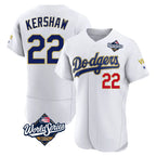 Johmsee LA.Dodgers #22 Clayton Kershaw Player Gold White World Series 2026 Collection Stadium Limited Elite Stitched Jerseys