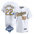Johmsee LA.Dodgers #22 Clayton Kershaw Player Gold World Series Meet Collection Limited Home Stitched Jerseys