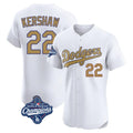Johmsee LA.Dodgers #22 Clayton Kershaw Player Gold World Series Meet Limited Elite Home Stitched Jerseys