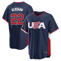 Johmsee LA.Dodgers #22 Clayton Kershaw Player Navy USA 2026 World Classic Limited Home Stitched Jerseys