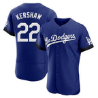 Johmsee LA.Dodgers #22 Clayton Kershaw Player Royal City Connect Elite Home Stitched Jerseys