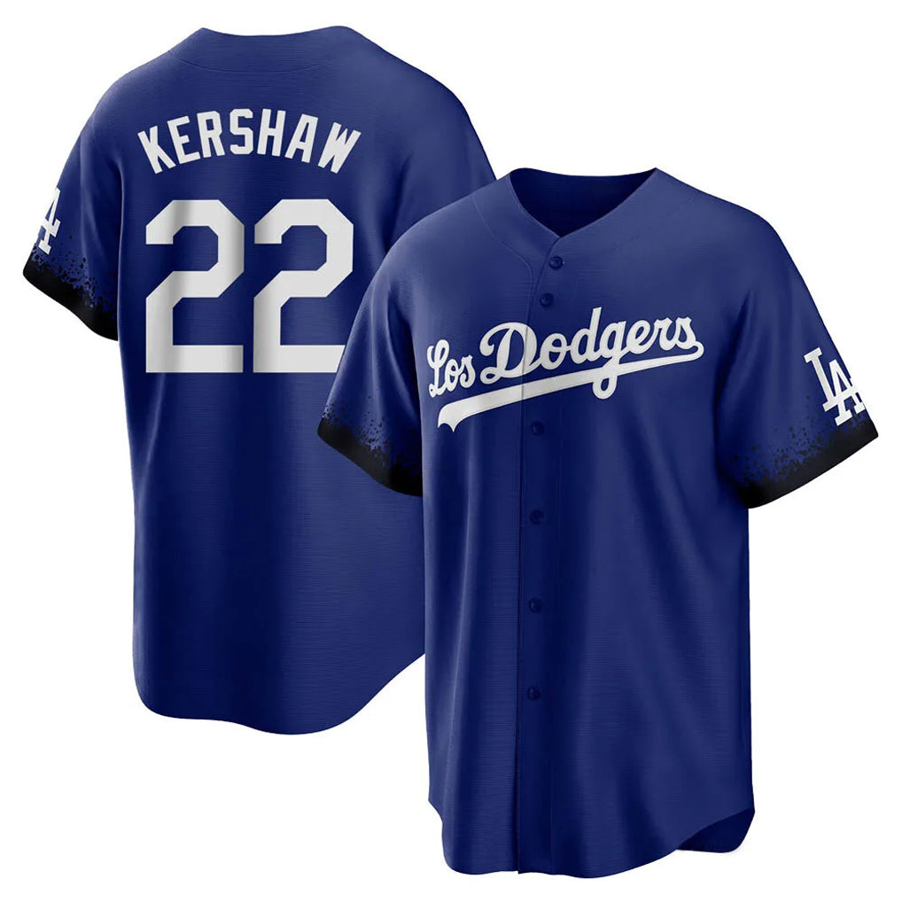 Johmsee LA.Dodgers #22 Clayton Kershaw Player Royal City Connect Home Game Stitched Jerseys