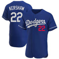 Johmsee LA.Dodgers #22 Clayton Kershaw Player Royal Limited Elite Home Stitched Jerseys