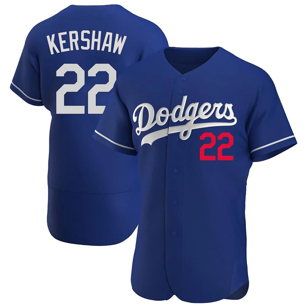 Johmsee LA.Dodgers #22 Clayton Kershaw Player Royal Limited Elite Home Stitched Jerseys