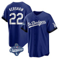 Johmsee LA.Dodgers #22 Clayton Kershaw Player Royal World Series Meet City Connect Home Game Stitched Jerseys