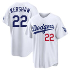 Johmsee LA.Dodgers #22 Clayton Kershaw Player White Home Game Stitched Jerseys