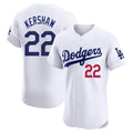 Johmsee LA.Dodgers #22 Clayton Kershaw Player White Limited Elite Stitched Jerseys