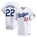 Johmsee LA.Dodgers #22 Clayton Kershaw Player White Limited Home Stitched Jerseys