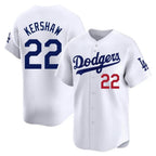 Johmsee LA.Dodgers #22 Clayton Kershaw Player White Limited Home Stitched Jerseys