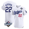 Johmsee LA.Dodgers #22 Clayton Kershaw Player White World Series Limited Elite Stitched Jerseys