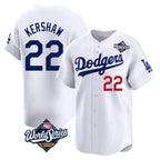 Johmsee LA.Dodgers #22 Clayton Kershaw Player White World Series Limited Home Stitched Jerseys