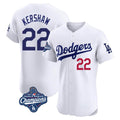 Johmsee LA.Dodgers #22 Clayton Kershaw Player White World Series Meet Limited Elite Stitched Jerseys