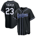 Johmsee LA.Dodgers #23 Kyle Tucker Player Black Carbon Limited Home Stitched Jerseys