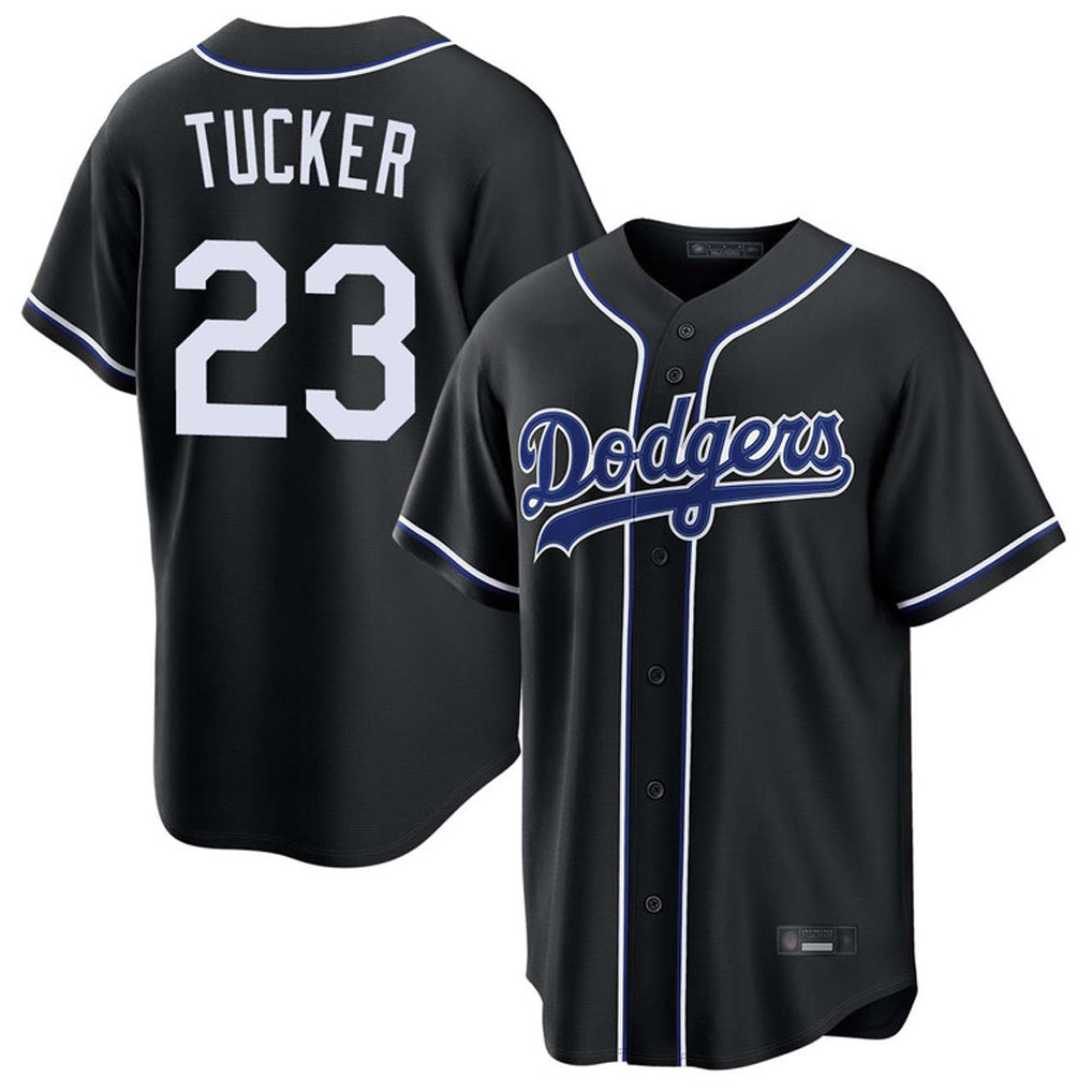 Johmsee LA.Dodgers #23 Kyle Tucker Player Black Carbon Limited Home Stitched Jerseys