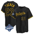 Johmsee LA.Dodgers #23 Kyle Tucker Player Black Gold World Series Meet Limited Home Stitched Jerseys