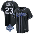 Johmsee LA.Dodgers #23 Kyle Tucker Player Black World Series Meet Carbon Limited Home Stitched Jerseys