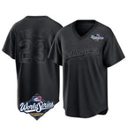 Johmsee LA.Dodgers #23 Kyle Tucker Player Black World Series Pitch Fashion T-shirt Stitched Jerseys
